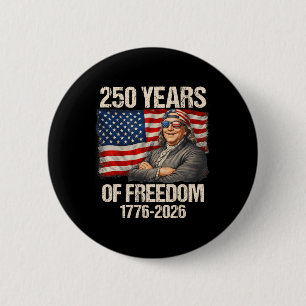 250 Jahre Ben Franklin American Flag 1776-2026 4. Button