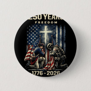 250 Jahre Christliches Kreuz Und USA-Flagge 1776 2 Button