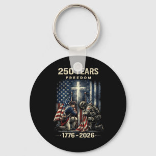 250 Jahre Christliches Kreuz Und USA-Flagge 1776 2 Schlüsselanhänger