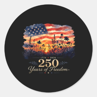 250 Jahre Dom 2026 Fourth Of July Frauen Floral Runder Aufkleber