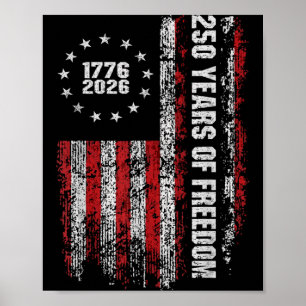 250 Jahre dom Amerika 1776 2026 Flagge Poster