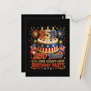 250 Jahre ein gigantischer Geburtstag 250. Jubiläu Postkarte
