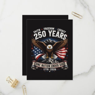 250 Jahre Eine Nation Unter Gott Adler Einladungspostkarte