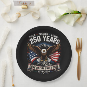 250 Jahre Eine Nation Unter Gott Adler Pappteller