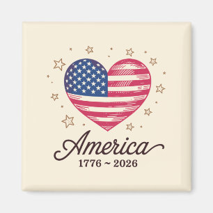 250 Jahre Flagge Herz 1776 2026 250. 4. Juli Magnet