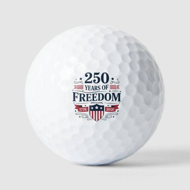 250 Jahre Freiheit 1776 2026 250. 4. Juli Golfball (Vorderseite)