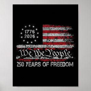 250 Jahre Freiheit 1776 2026 USA-Flagge 250. Gebur Poster