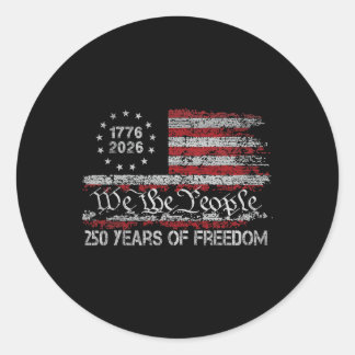 250 Jahre Freiheit 1776 2026 USA-Flagge 250. Gebur Runder Aufkleber