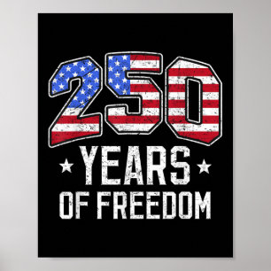 250 Jahre Freiheit 250. Geburtstag Amerika Flagge Poster
