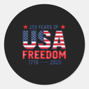250 Jahre Freiheit Amerikanisch 1776 2026 250. USA Runder Aufkleber