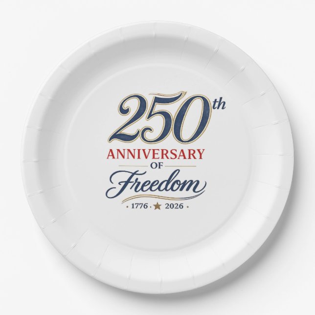250 Jahre Freiheit - Pappteller (Vorderseite)
