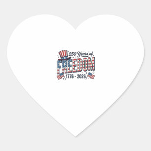 250 Jahre Freiheit Patriotic Jubiläums-Shirt_1 Herz-Aufkleber