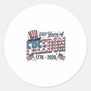 250 Jahre Freiheit Patriotic Jubiläums-Shirt_1 Runder Aufkleber