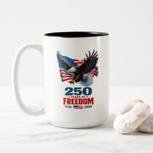 250 Jahre Freiheit Patriotischer Adler Amerikanisc Zweifarbige Tasse