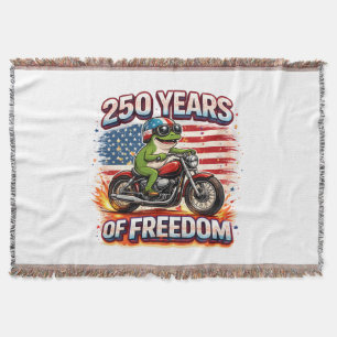 250 Jahre Freiheit Patriotischer Frosch Biker USA Decke