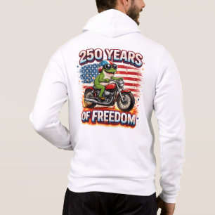 250 Jahre Freiheit Patriotischer Frosch Biker USA Hoodie
