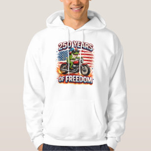 250 Jahre Freiheit Patriotischer Frosch Biker USA Hoodie