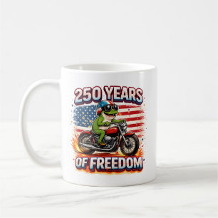 250 Jahre Freiheit Patriotischer Frosch Biker USA Kaffeetasse