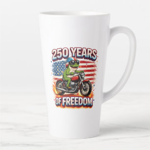 250 Jahre Freiheit Patriotischer Frosch Biker USA Milchtasse