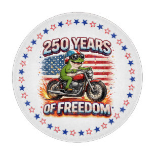 250 Jahre Freiheit Patriotischer Frosch Biker USA Schneidebrett