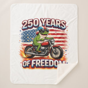 250 Jahre Freiheit Patriotischer Frosch Biker USA Sherpadecke