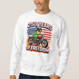 250 Jahre Freiheit Patriotischer Frosch Biker USA Sweatshirt