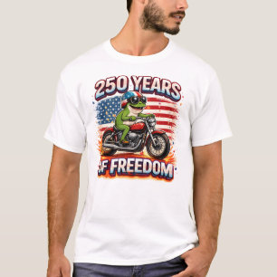 250 Jahre Freiheit Patriotischer Frosch Biker USA T-Shirt
