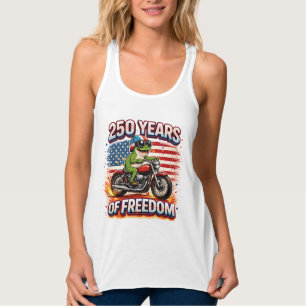 250 Jahre Freiheit Patriotischer Frosch Biker USA Tank Top