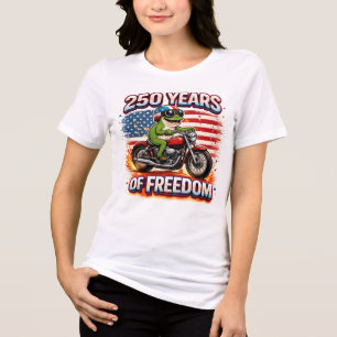 250 Jahre Freiheit Patriotischer Frosch Biker USA Tri-Blend Shirt