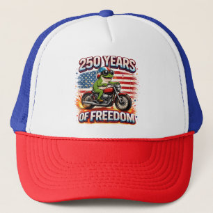 250 Jahre Freiheit Patriotischer Frosch Biker USA Truckerkappe