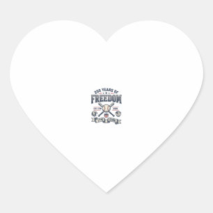 250 Jahre Freiheit Patriotisches Baseball-Design_1 Herz-Aufkleber