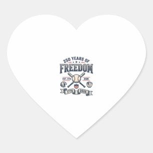 250 Jahre Freiheit Patriotisches Baseballdesign_1 Herz-Aufkleber