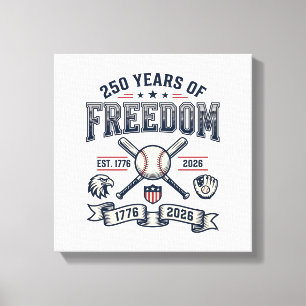 250 Jahre Freiheit Patriotisches Baseballdesign_1 Leinwanddruck