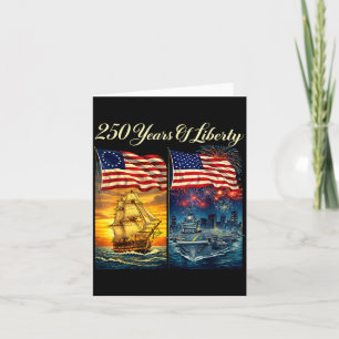 250 Jahre Freiheit patriotisches Schiff und Träger Karte