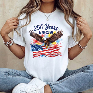 250 Jahre Freiheits-Adler-USA-Flagge Aquarell  T-Shirt