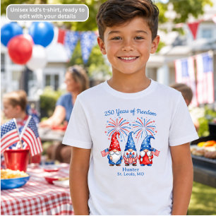 250 Jahre Freiheits-Patriotische Gnome Kinder T-Shirt