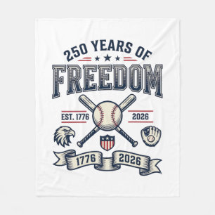 250 Jahre Freiheits-Patriotisches Baseball-Design_ Fleecedecke