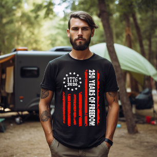 250 Jahre Freiheits- Vertikalflagge der USA Tri-Blend Shirt