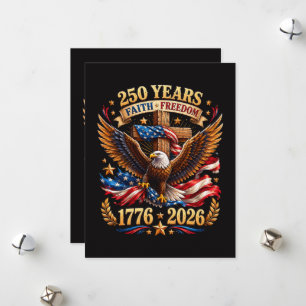 250 Jahre Glaube Freiheit Adler Patriotisch Feiertagskarte