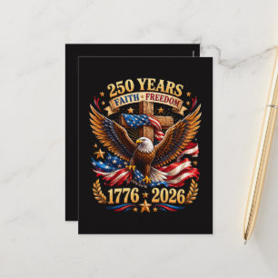 250 Jahre Glaube Freiheit Adler Patriotisch Feiertagspostkarte