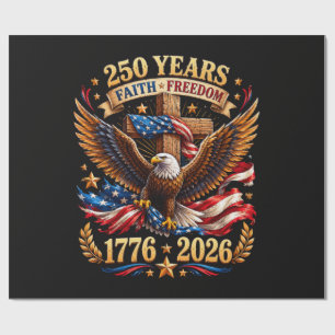250 Jahre Glaube Freiheit Adler Patriotisch Geschenkpapier