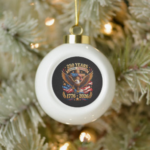250 Jahre Glaube Freiheit Adler Patriotisch Keramik Kugel-Ornament