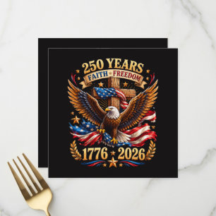 250 Jahre Glaube Freiheit Adler Patriotisch Menükarte