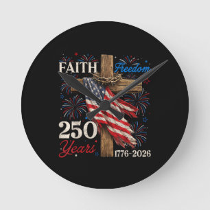 250 Jahre Glaube und Freiheit 4. Juli Shirts Chr Runde Wanduhr