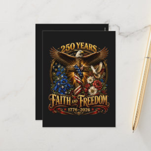 250 Jahre Glaube und Freiheit Amerika Feiertagspostkarte