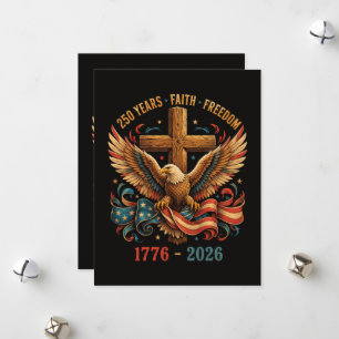 250 Jahre Glaube und Freiheit Patriotischer Adler Feiertagskarte
