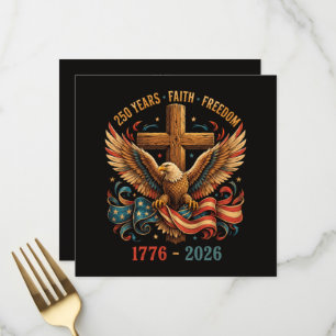 250 Jahre Glaube und Freiheit Patriotischer Adler Menükarte
