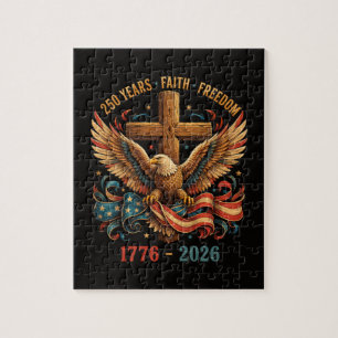 250 Jahre Glauben und Freiheit Patriotischer Adler Puzzle