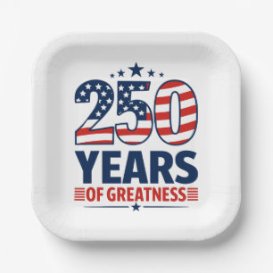250 Jahre Größe Amerikanische Unabhängigkeit Pappteller