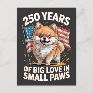 250 Jahre große Liebe in kleinen Pfoten Pomeranian Postkarte